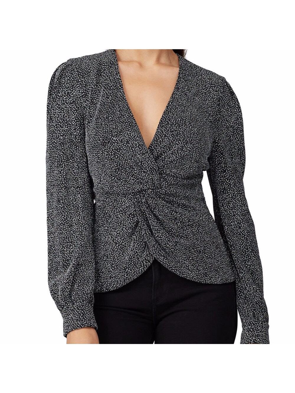 Jonathan Simkhai Twist Front Glitter top black - S